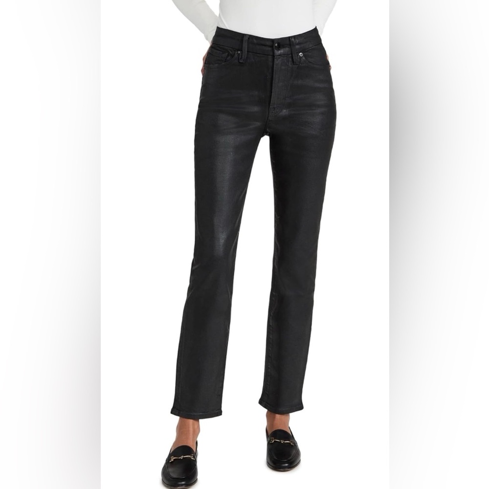 Good American Good Classic Coated Ankle Straight Jeans 14/32